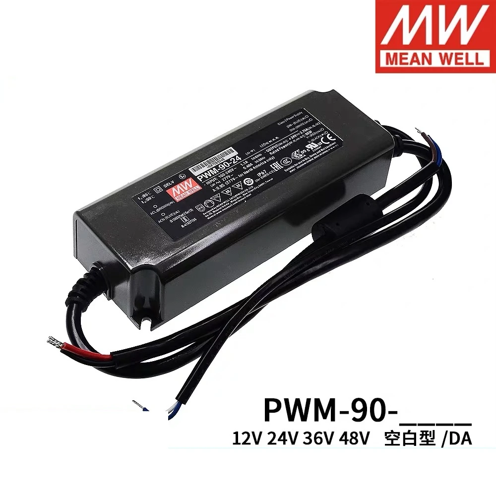 MEAN WELL PWM-90-12 PWM-90-24 PWM-90-24DA PWM-90-24DA2 PWM-90-48 constant voltage PWM signal output IP67 waterproof PFC