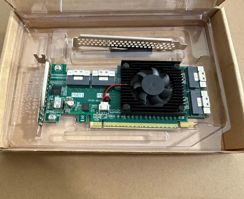 

PLX expansion card plx8749 4 SFF8654 x8 interfaces, supports 8 nvme hard disks