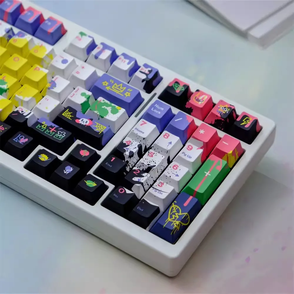 151 Keys/set Graffiti Keycap PBT Dye Sublimation Key Caps Cherry Profile Keycap For MX Switch Keyboard 61/64/66/68/75/87/980