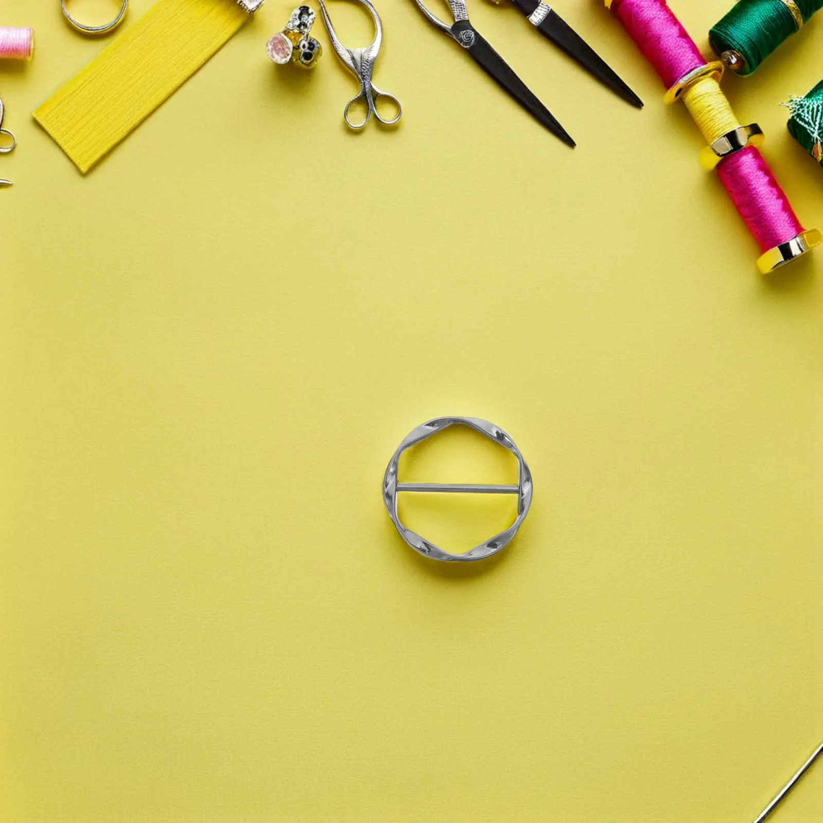 5Pcs Metal Scarf Clip For Laundry Organization Fall Outfits Shirt Buckle Clothes Corner Knot Buckles Circle