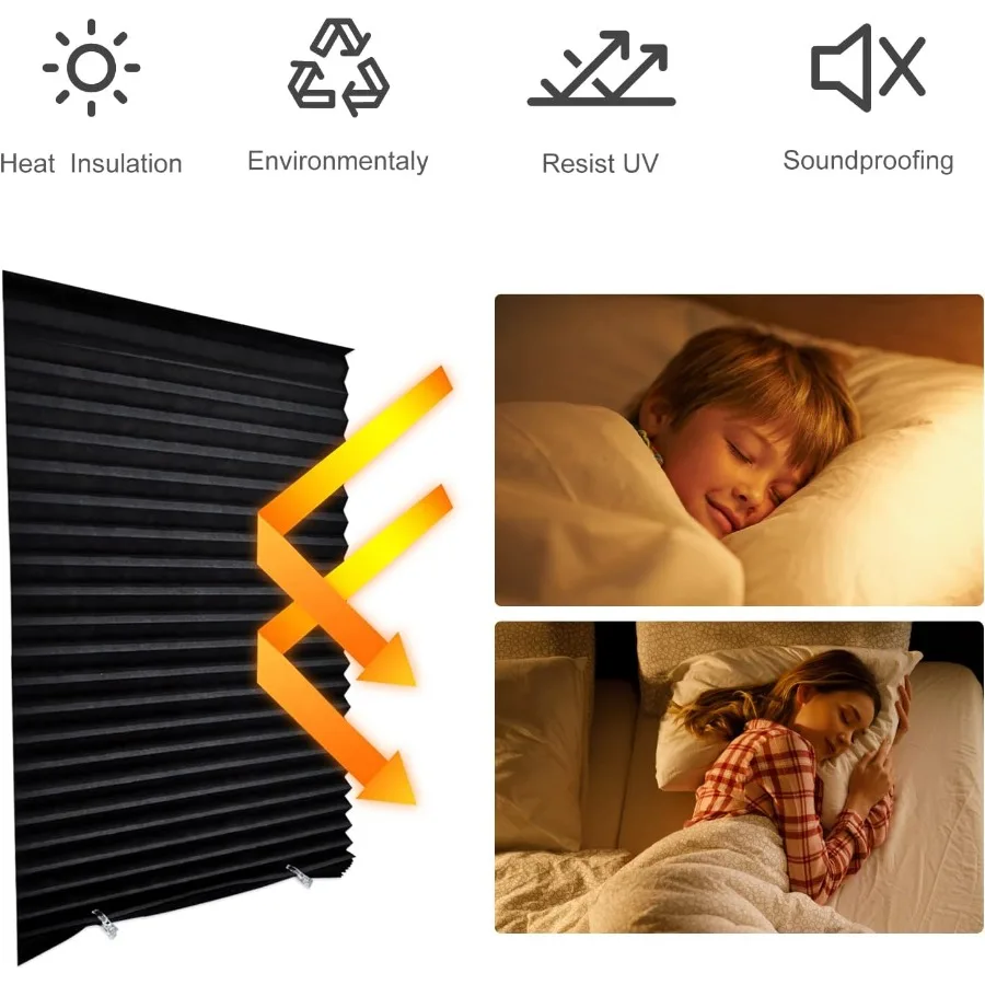 ستائر التعتيم لنظام التشغيل Windows ستائر ذاتية اللصق مؤقتة لا تحتاج إلى مثقاب يناسب Windows 15in24 في 24 × 59 بوصة مثالية لـ Livi