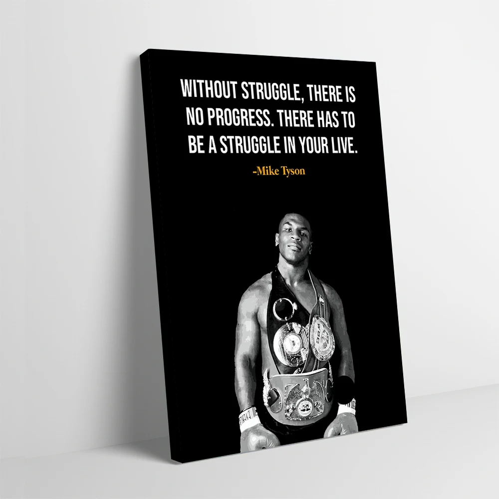 مايك تايسون يقتبس ملصق مخصص مطبوعة حائط لوح رسم الفن هدية للحمام ديكور غرفة نوم الديكور الفنون المنزلية #1