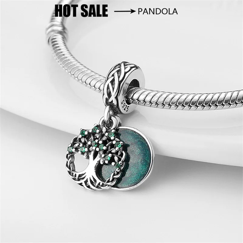 925 Silver Wishing Tree Pendant Birthday Charm Bead Suitable for Pancharm Ladies Bracelet Diy Jewelry Making Exquisite Gifts