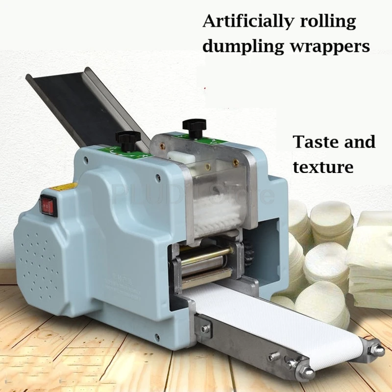 Dumpling Wrapper Maker Machine Electric Automatic Wonton Wrappers Machine Roll Dough Press Commercial Round/Square Dumpling Skin