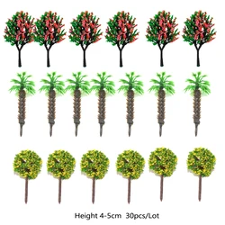 Height 4-5CM Simulation Miniature Tree Model Plastic Palm Tree Diy Sand Table HO Railway Scene Layout Materials Diorama 30Pcs