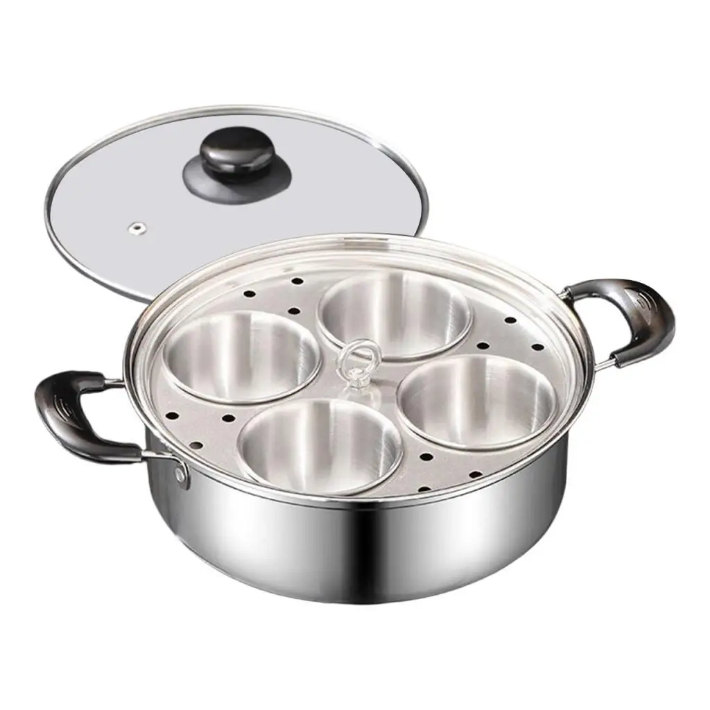 Steamer Pot Cookware with Visible Lid Cover Stainless Steel Multipurpose Professional Lightweight Cake Steamer for Camping