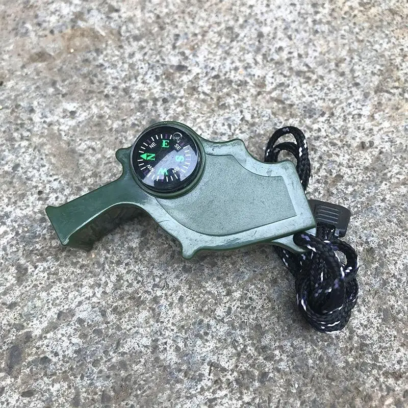 

Свисток для выживания с ураганом с высоким децибелом и компасом, многофункциональный свисток со свистком для выживания