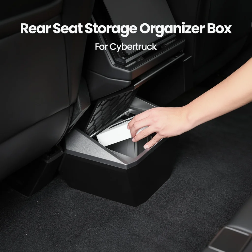 

For Cybertruck Interior Storage Organizer Combination ABS Trash bin and Centrol Aisle Storage Box