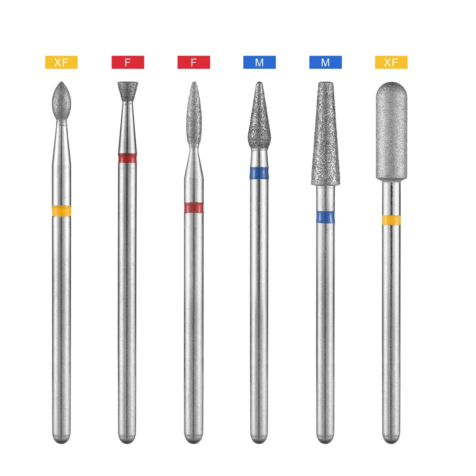 6Pcs Diamond Nail Dill Bits Manicure Pedicure Nail Dill Bit Milling Cutter For Machine Nail Art Tools Accessories