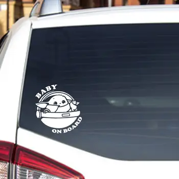 Samolepky na auto s motivem Baby Yody, roztomilé kreslené samolepky na okna a nárazníky, vinylové doplňky 10 nejlepší prodej Autopříslušenství Yoda - №1