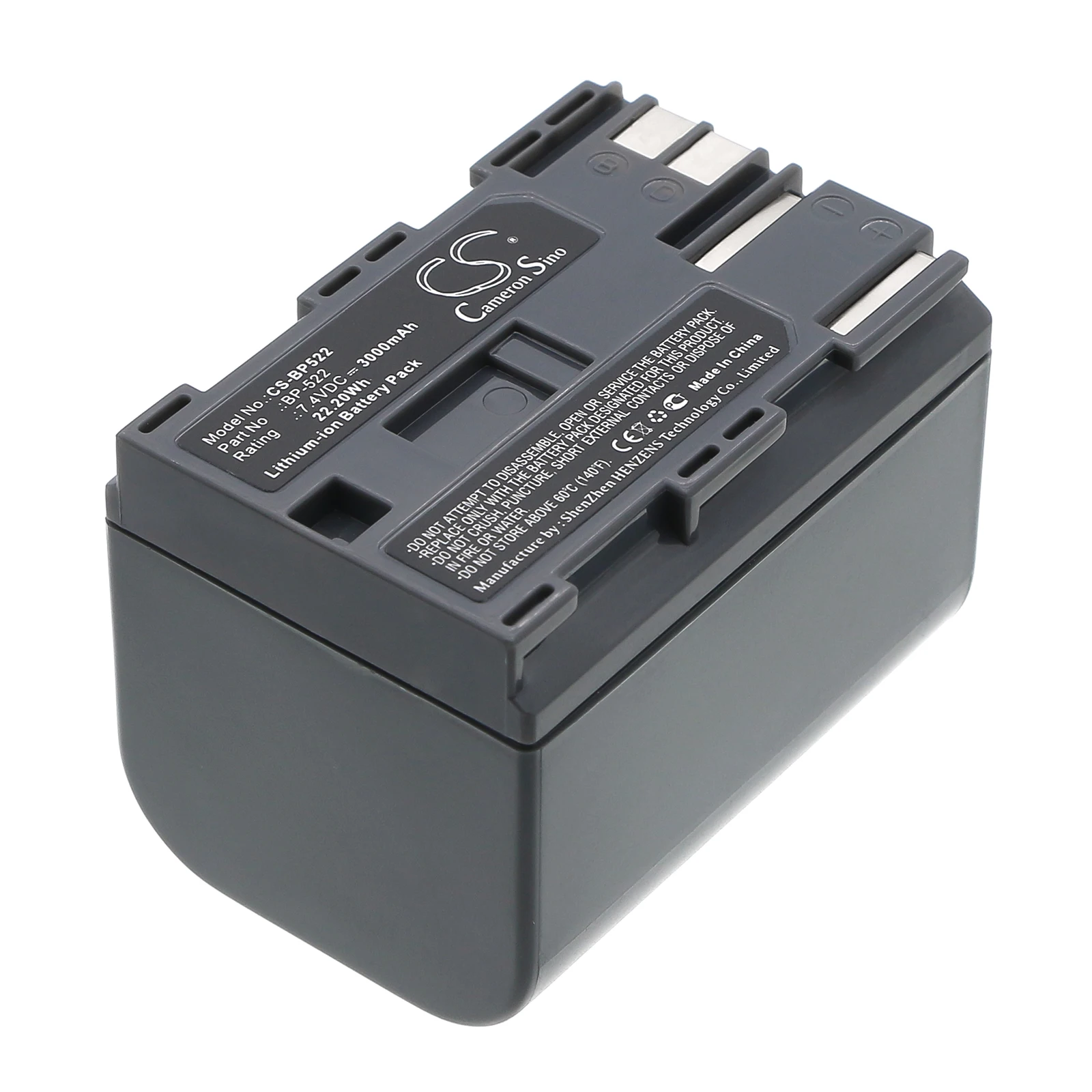 CS 3000mAh Battery For Canon BP-522 DM-MV100X  DM-MV100Xi  DM-MV30  DM-MV400  DM-MV430  DM-MV450  DM-MVX1i  FV10  FV100 FV2 FV20