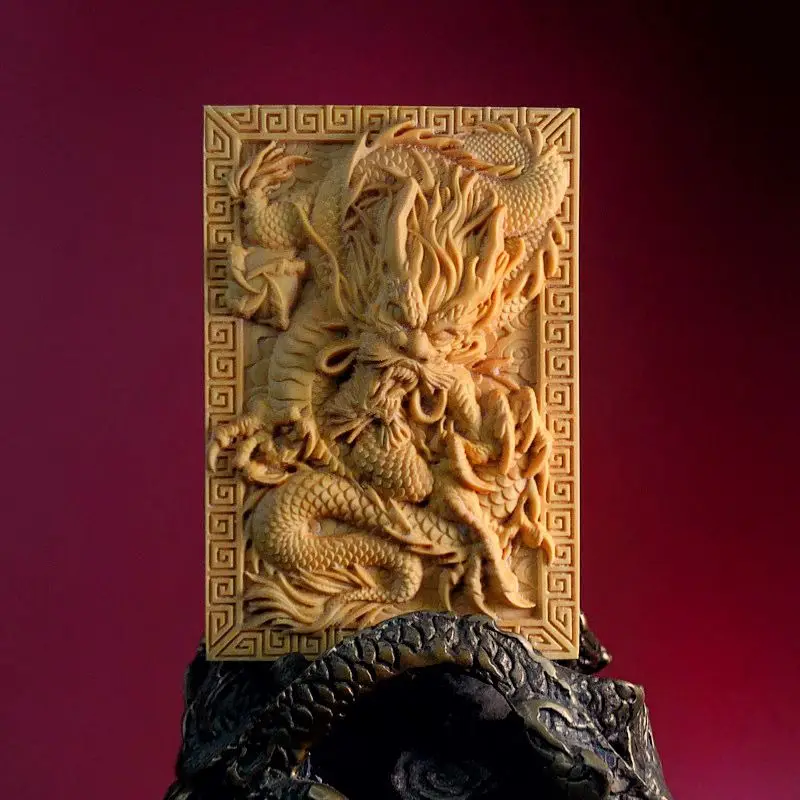 

Zhaocai Wen Plays Wood Carving Longteng Four Seas High-end Fine Carved Wen Played with The Handle Home Decoration Crafts