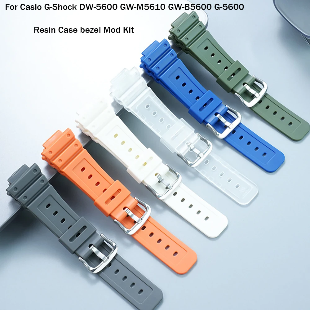 Resin Case Bezel Mod Kit For Casio G-Shock DW-5600 GW-M5610 GW-B5600 G-5600 Men Women Replacement Bracelet Watch Accessories
