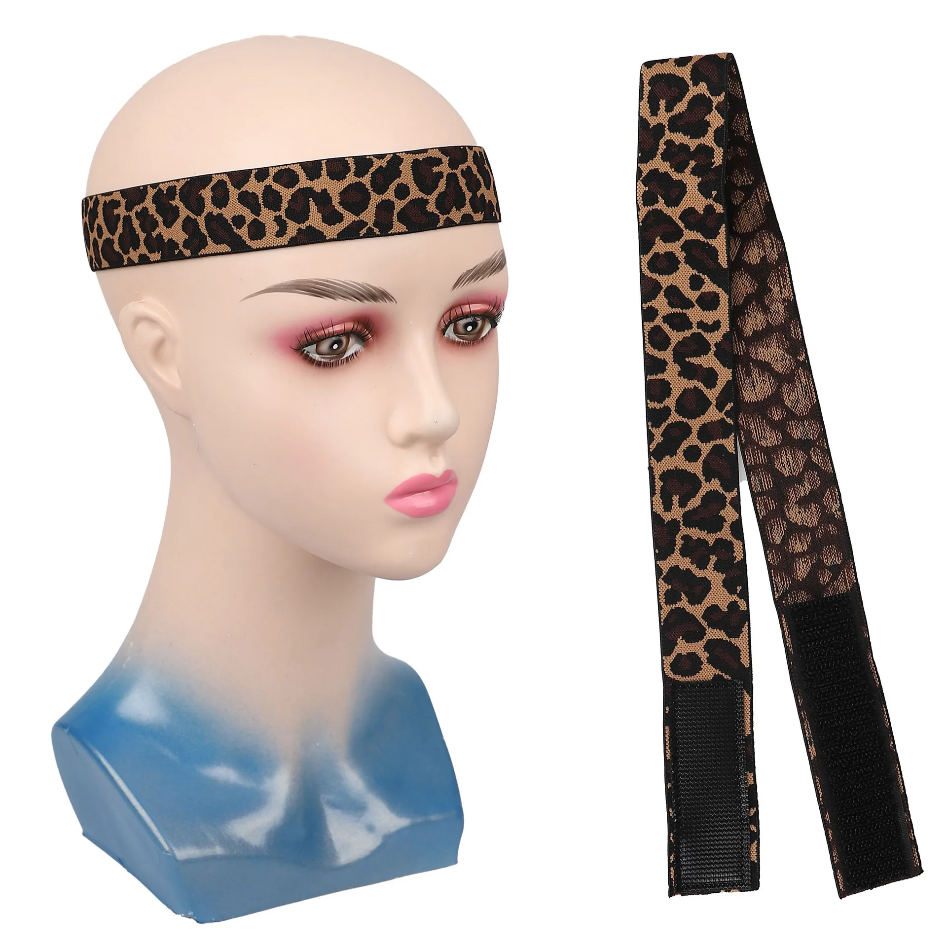 

4 Pieces Wig Elastic Band Pink Leopard Adjustable Band Lace Melting Band for Laying Edges Down Meling Lace Wig Band