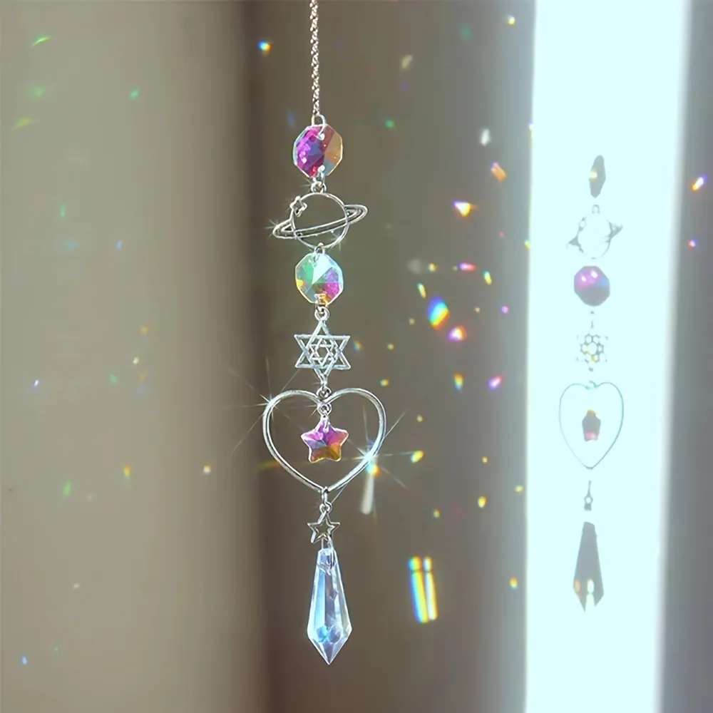 Crystal Wind Chime Rainbow Maker Sun Catcher Dream Catcher Pendant Home Garden Decor Wind Chime, Holiday, Festival, Home Decor,