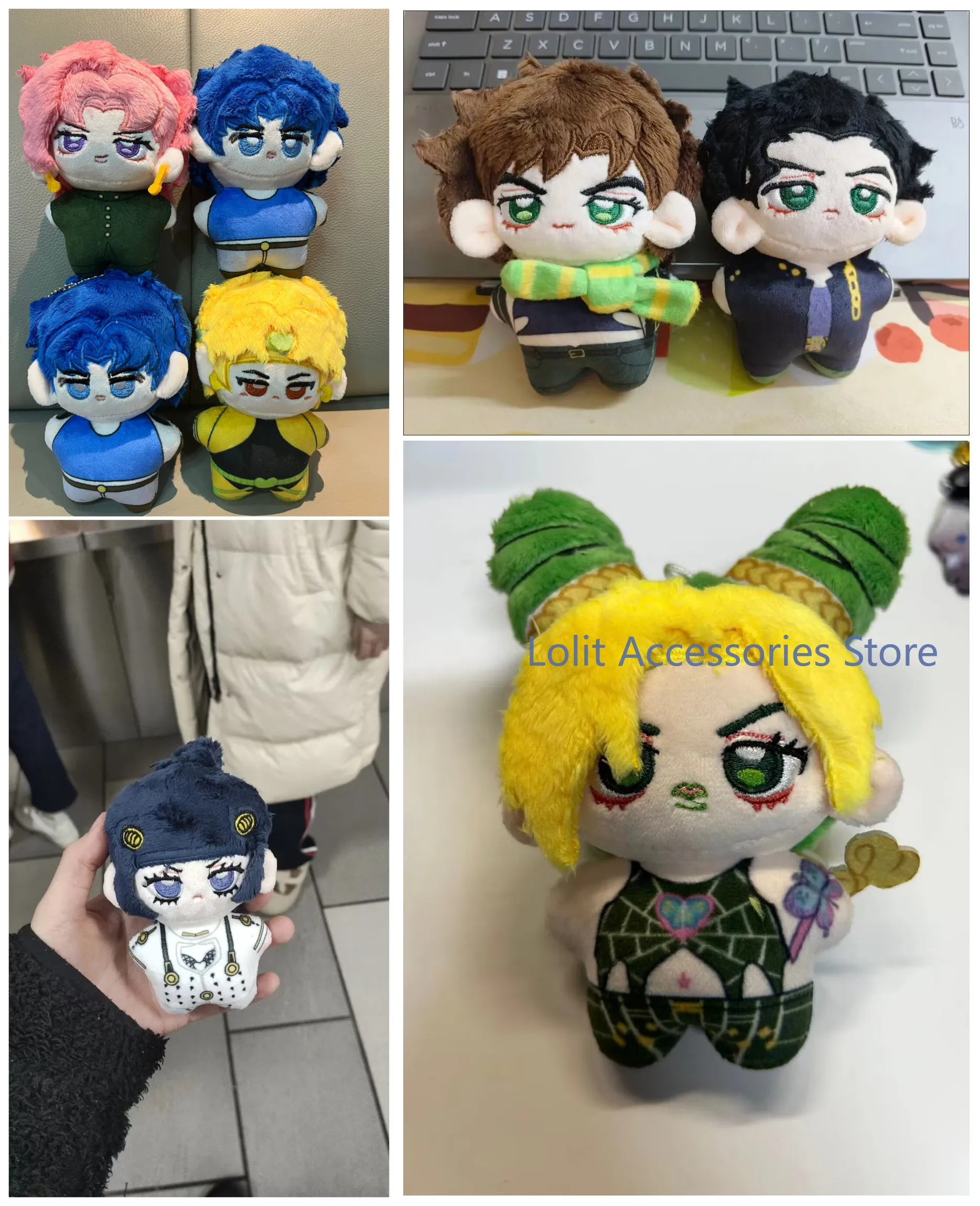 Anime JoJos Bizarre Adventure Dio Brando Bruno Bucciarati Jonathan Joestar Kakyoin Noriaki10CM Backpack Pendant Plushie Keychain