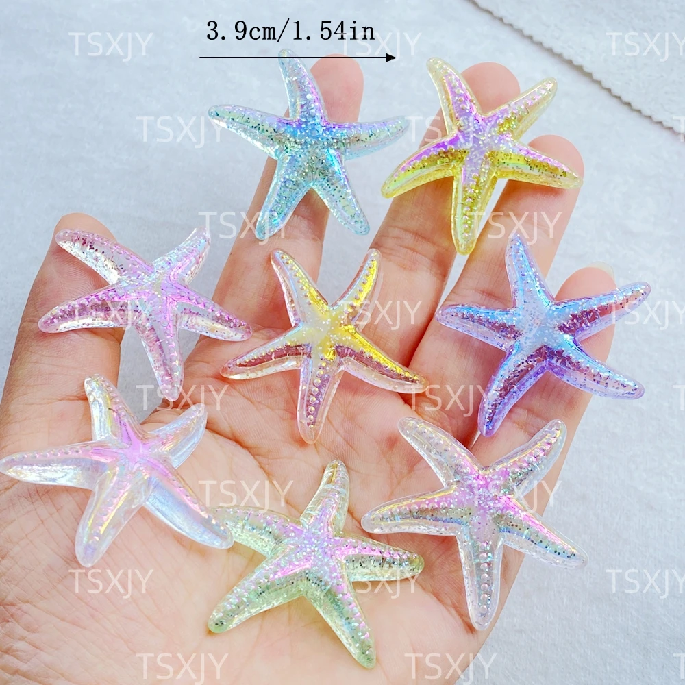 10Pcs New Models Resin Cute Cartoon Starfish Series Flat Bottom Scrapbook DIY Jewelry Craft Decoration