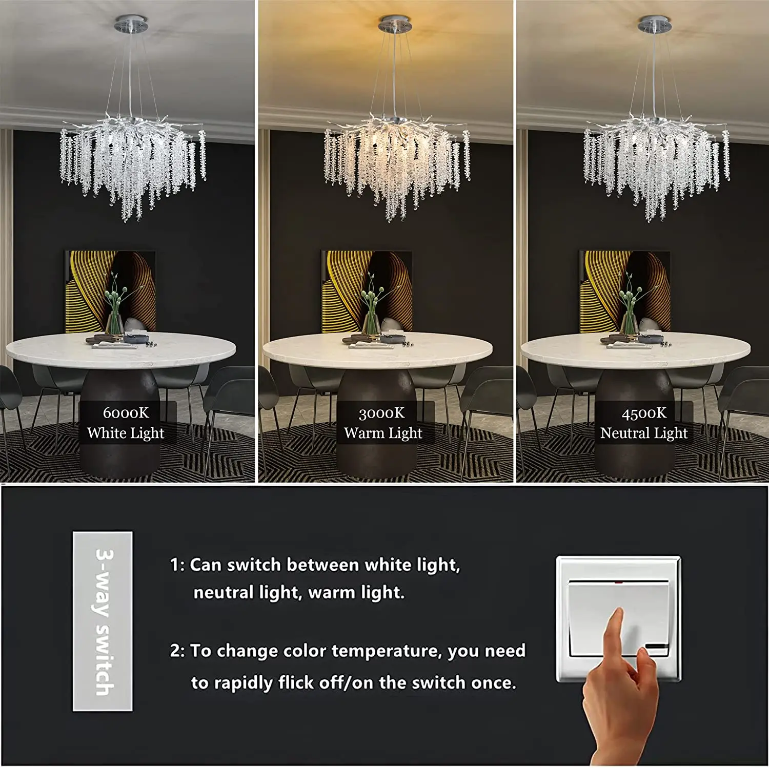 Lampadario A Rami Di Cristallo Moderno 101cm Per Sala Da Pranzo E Soggiorno - Luce Scintillante Con 14 Luci G9