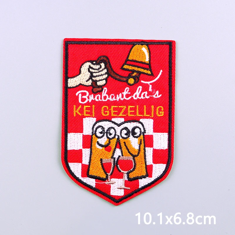 2025 Netherlands Carnival Patch Brabant Kruikenstad Oeteldonk Iron On Embroidery Patches For Clothes ​​Festival Decorat Stickers