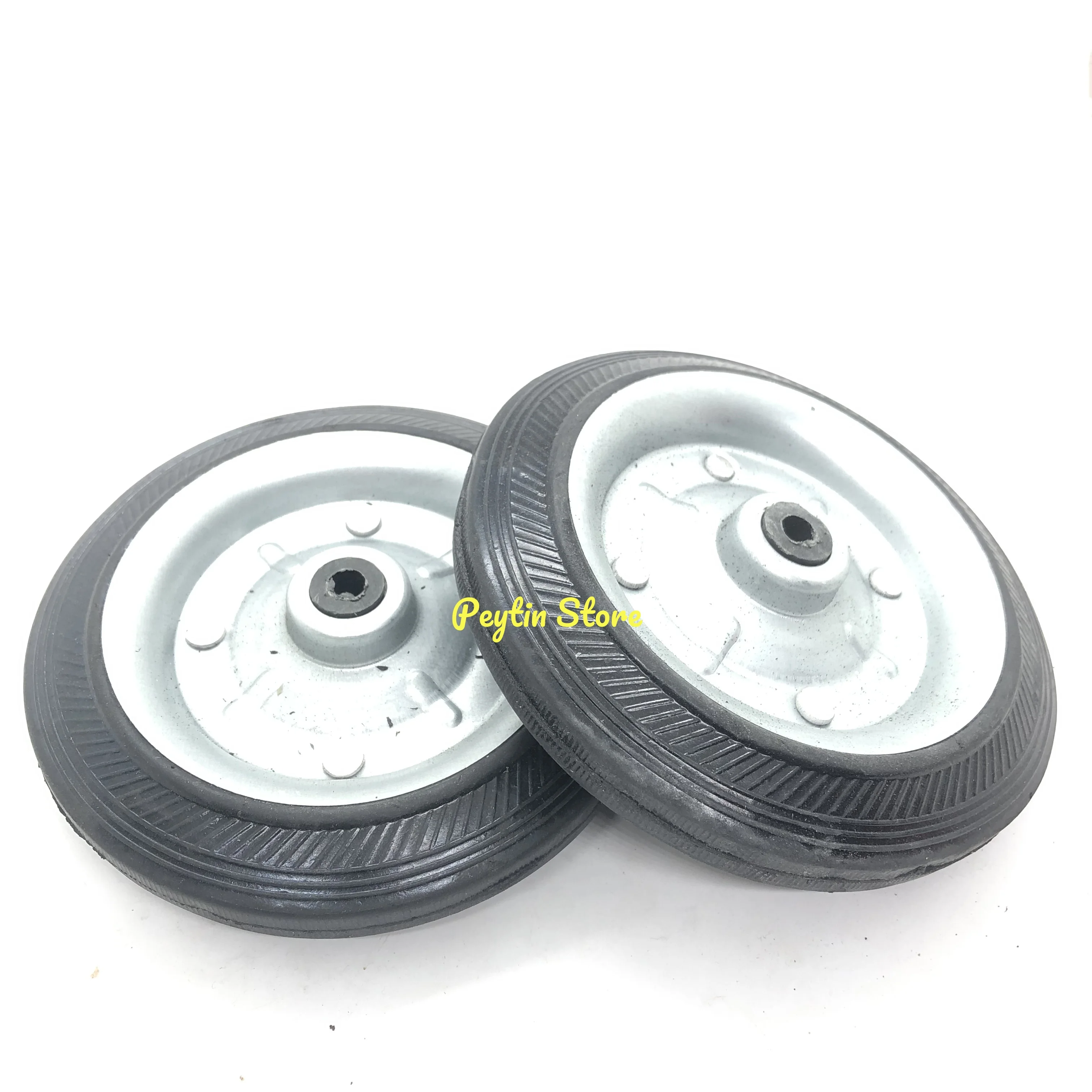 2) 140mm Diameter x 8mm Bore Diameter Shopping Cart Shopping Cart Small Trailer Small Cart Rubber Silent Wheel Wheel Accessories