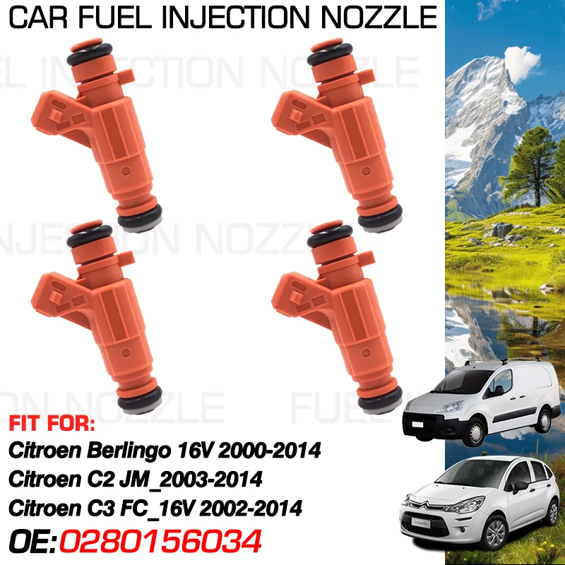 

for Citroen Berlingo 16V 2000-2014 Citroen C2 JM 2003-2014 Citroen C3 2002-2014 Car Fuel Injectors Nozzle Injection 0280156034