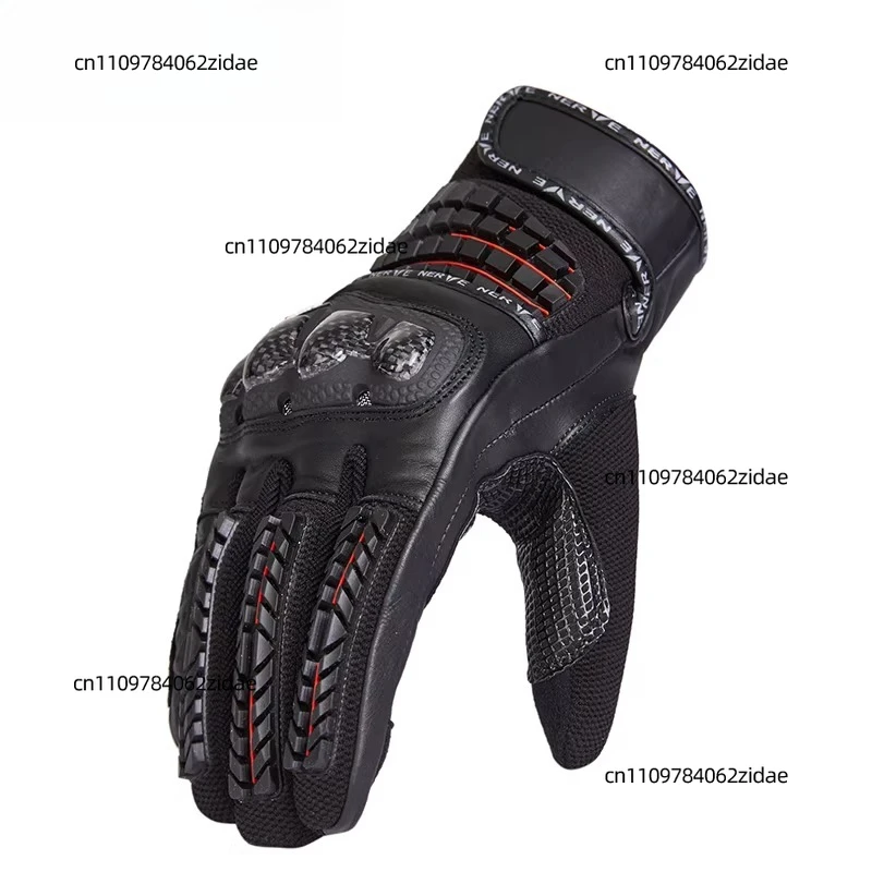 For Four Seasons Carbon Fiber Motorcycle Gloves for Men - Motorcycle Riders' Protective Gear Against Falls