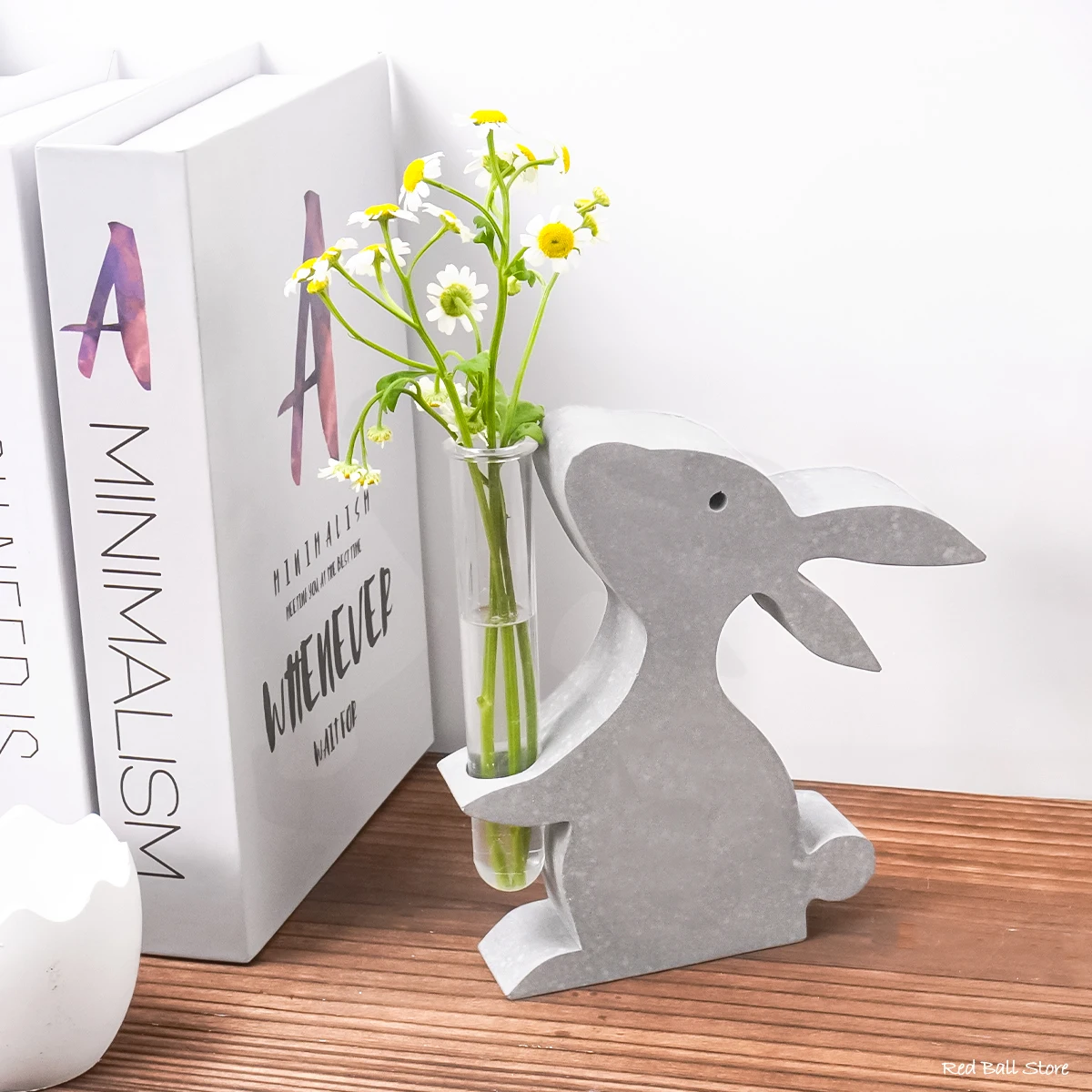 Rabbit Hydroponic Vase Silicone Mold Easter Bunny Decoration Flowerpot Vase Concrete Mould Test Tube Flower Pot Molds Home Decor image 5