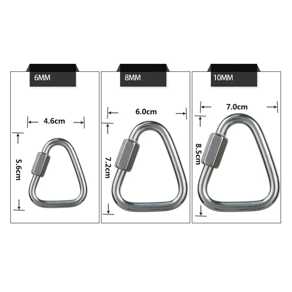 

Brand New Triangle Carabiner Buckle Connection Lock Fast Hook Parts Replacement Safety Stainless Steel Accessories