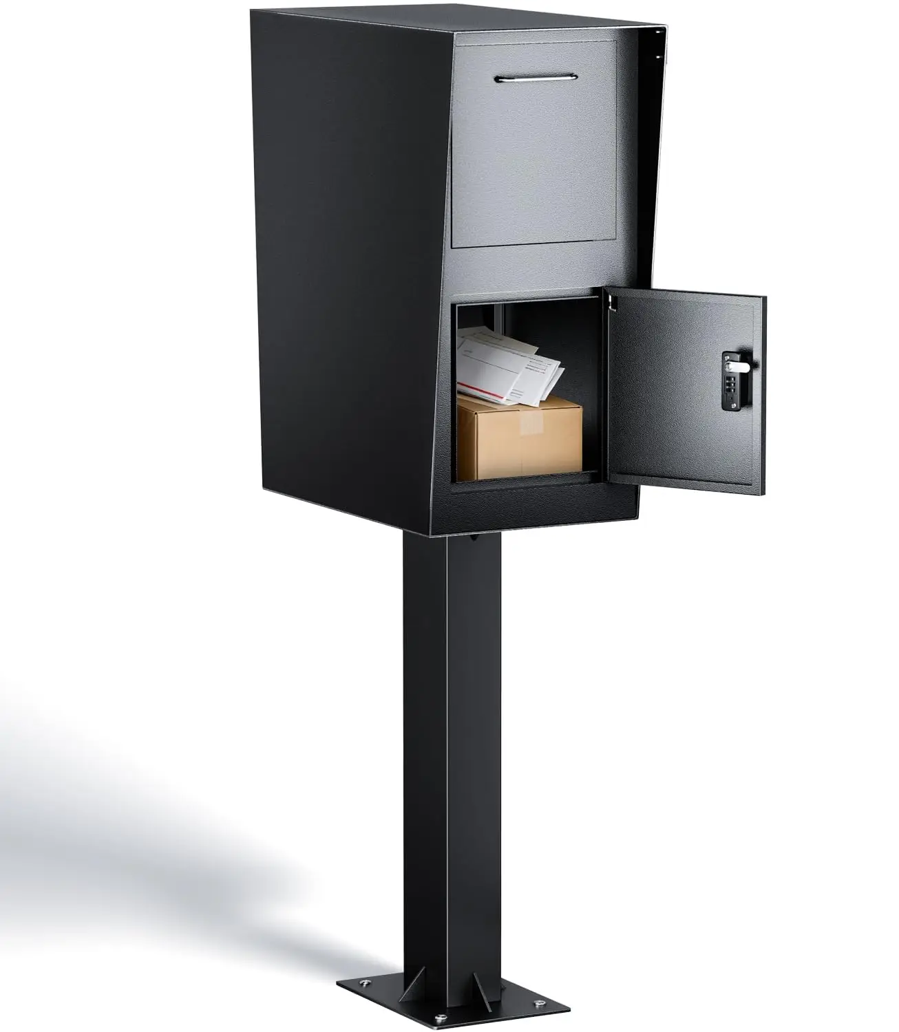 Post-Mount Mailbox, Mailboxes for Outside Weather Resistant, Large Outdoor Mailboxes, Mail Manager Curbside Locking