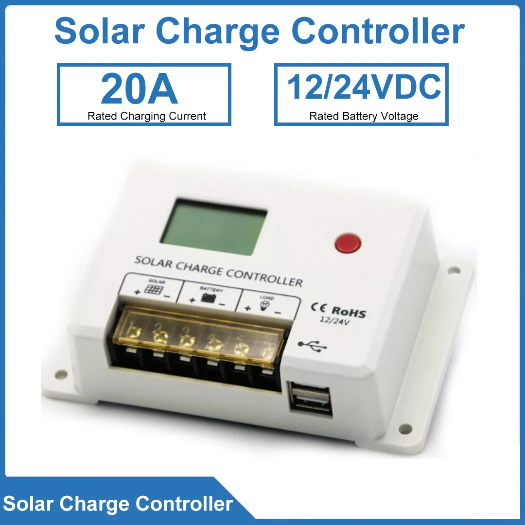 10A 20A Solar Charge Controller PWM Charging is The Default Mode Max.Voltage of Open Circuit 55Vdc Supports RS485 Communication