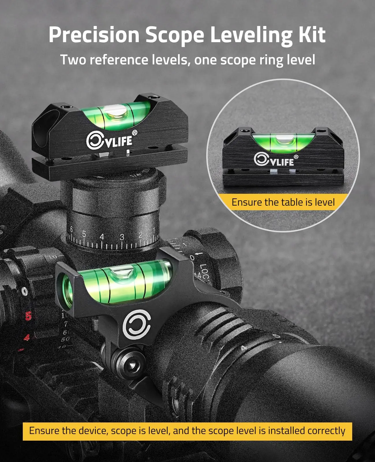 CVLIFE Scope Leveling Kit Anti-cant Scope Level for 30mm/34mm Tubes with 2 Magnetic Bubble Level Precision Leveling Tool