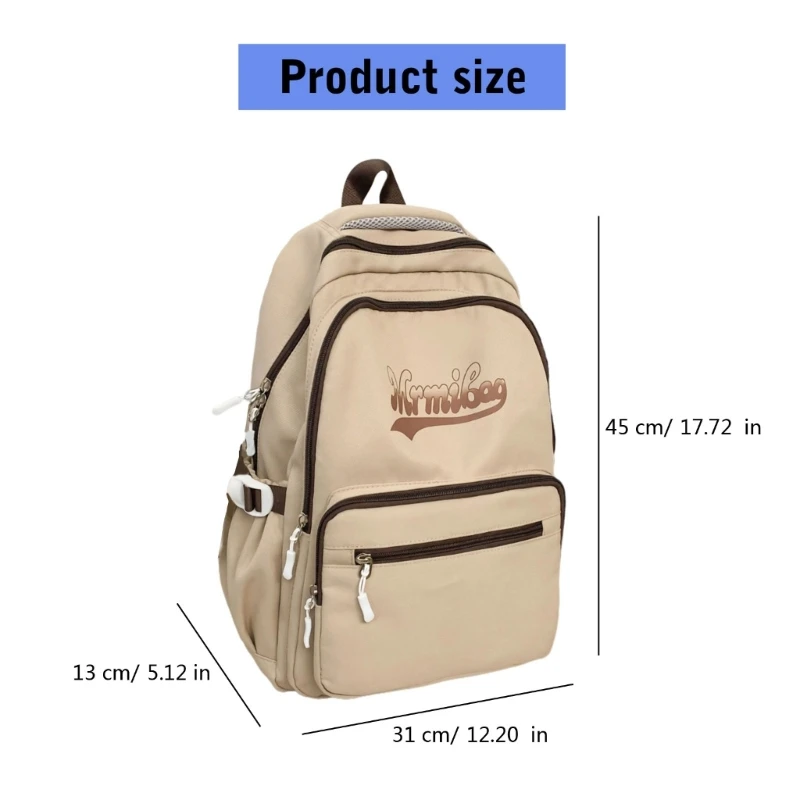 Aesthetic Nylon Backpack Fashion Spacious School Bag Travel Daypack for Student