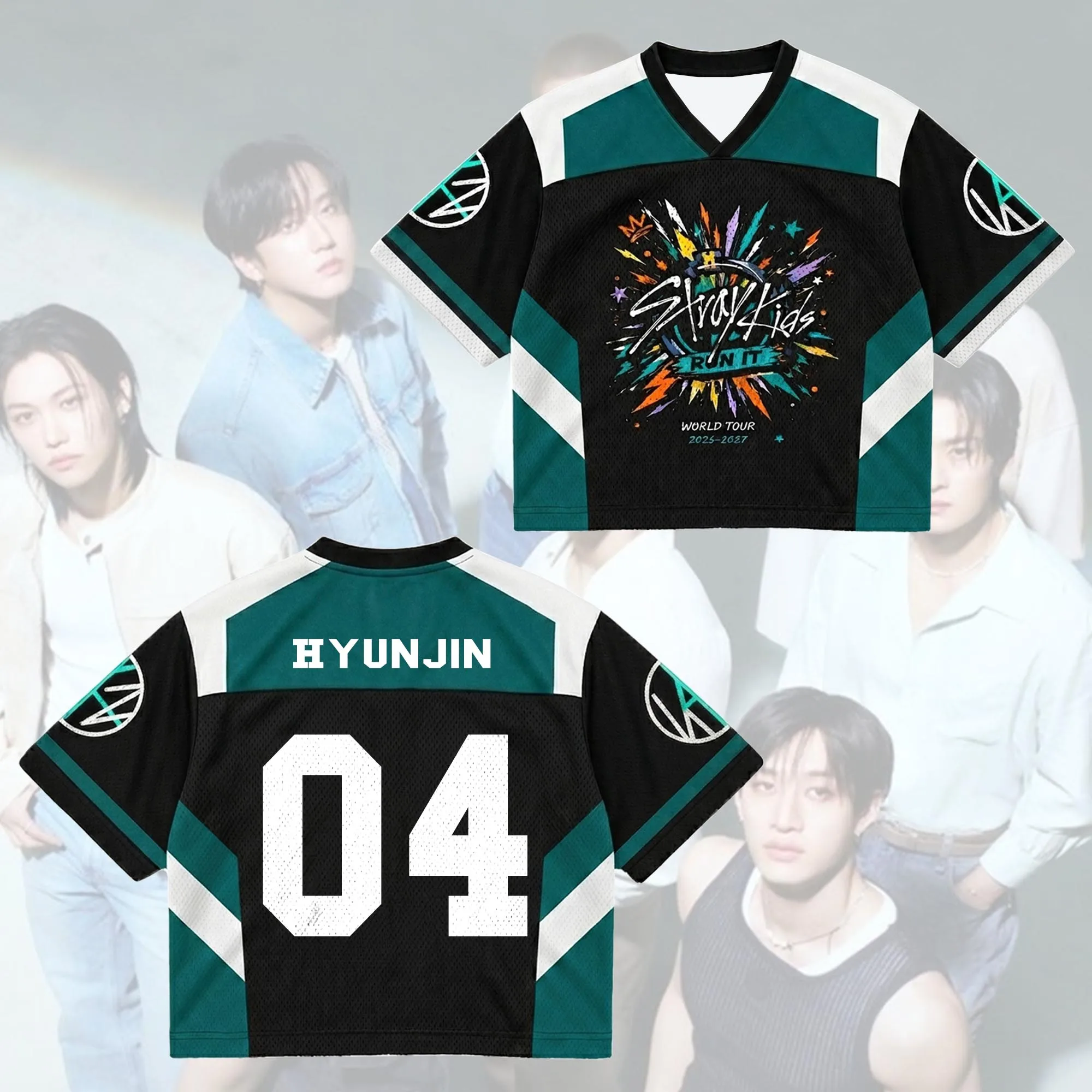 2026 Stray Kids Run It World Tour 3D-gedrucktes Jersey Herren Sommer Outdoor T-Shirt Atmungsaktiv Schnelltrocknend Streetwear Kleidung – Detail 5