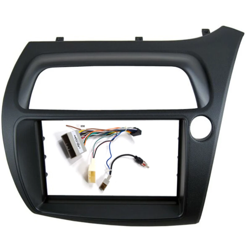 7 For Honda Civic Double Din Fascia Radio Dvd Stereo Cd Panel Dash Mounting Installation Trim Kit Face Frame Bezel or Wire Harne