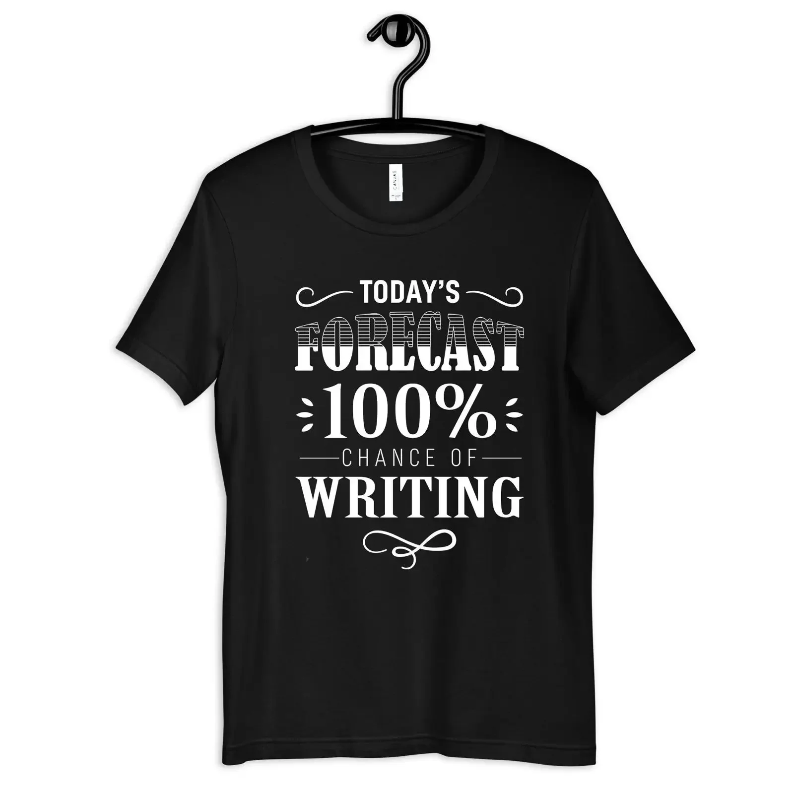 Today's Forecast 100 Chance Of Writing Funny Writer T Shirt Author Book Lover for English Teacher Wordsmith Tops vintage