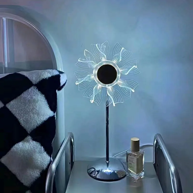 

USB Acrylic Atmosphere Light Reading Light Creative Sunflower Decorative Table Lamp Bedroom Windmill Plug-in Bedside Night Light