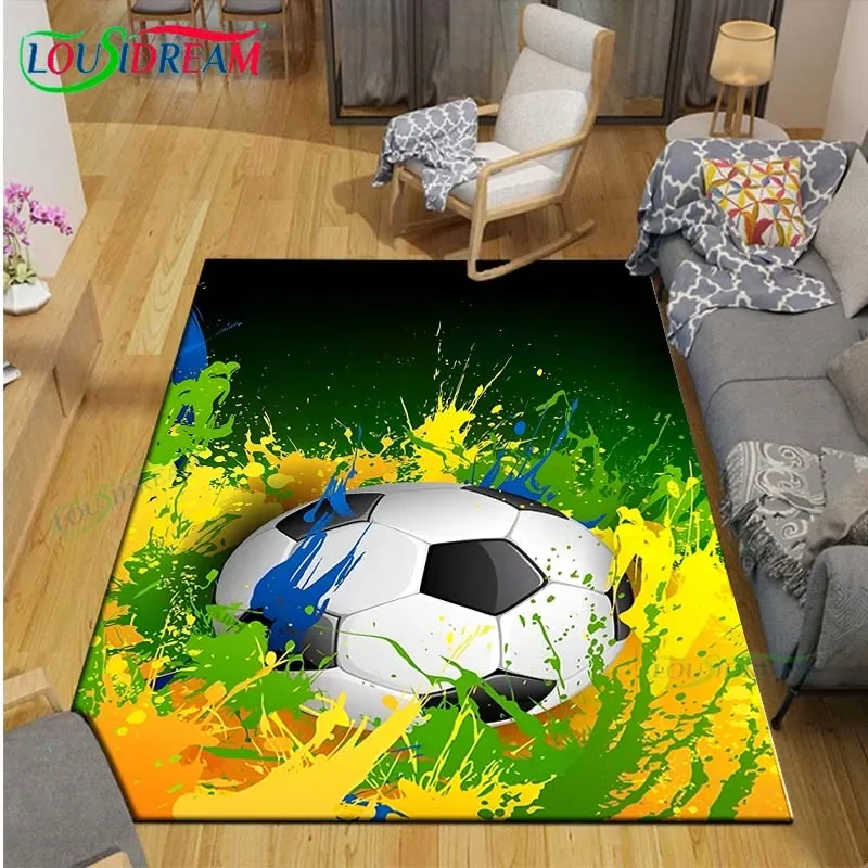 Fashion 3D Beautiful Football Printed  Carpets Living Room Anti-Skid Area Rug Kids Bedroom Mats Yoga Mat Large Carpet Decor