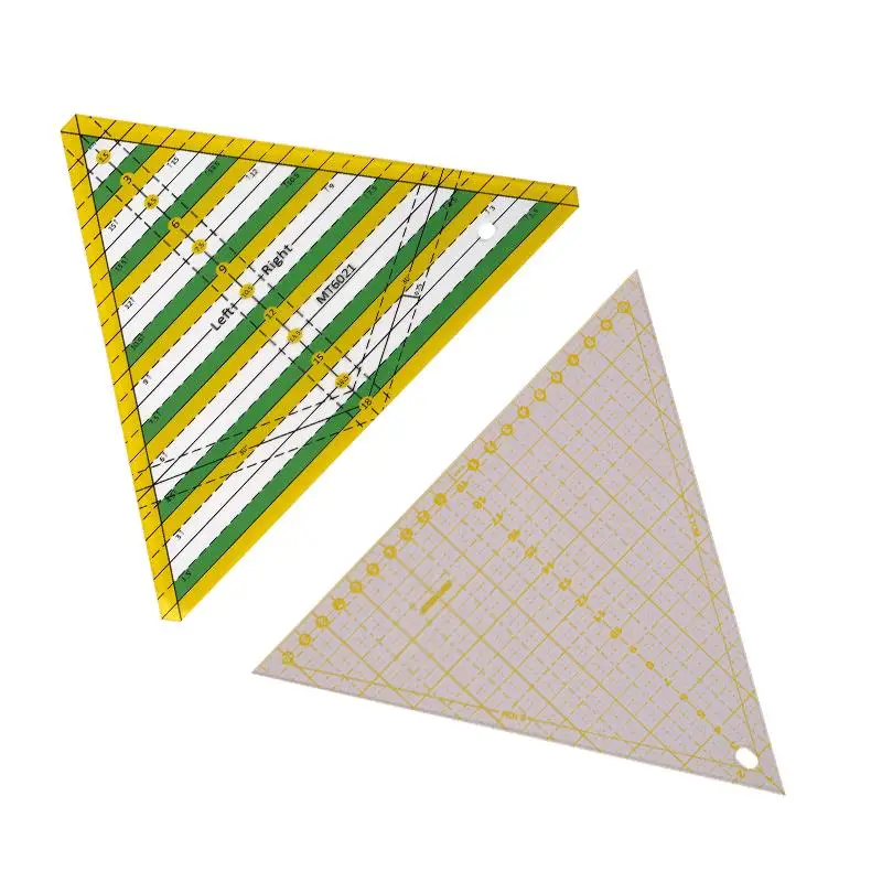 1 Pc Transparent Quilter Ruler Large Triangular Sewing Ruler Tool with Grid Lines Patchwork Ruler