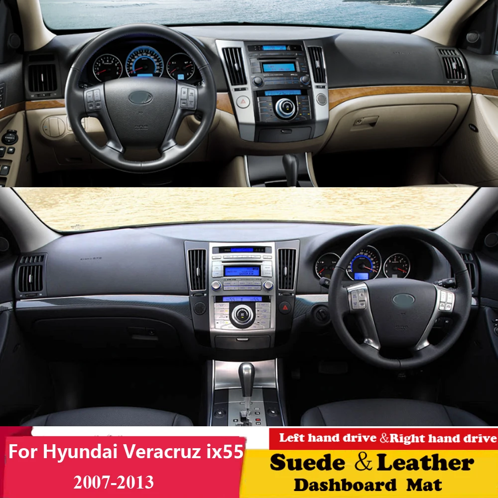 Suede Leather Dashmat Dashboard Cover Pad Dash Mat Car Accessories For Hyundai Veracruz ix55 AWD 2007 2008 2009 2011 2012 2013