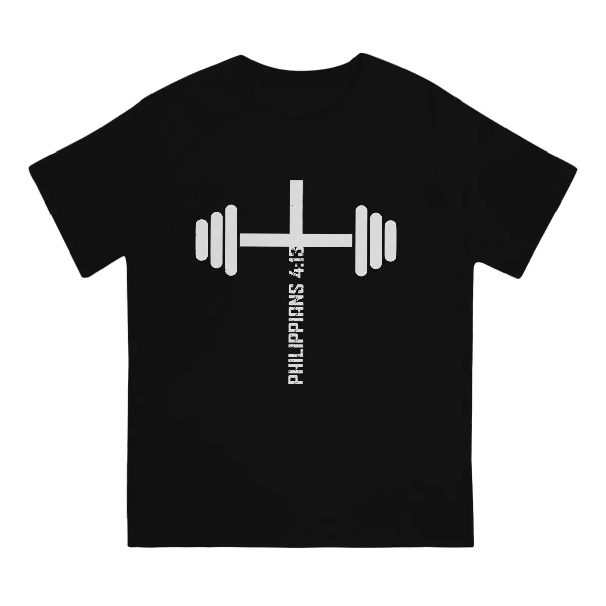 Christian Fitness Philippians 4 13 Bible Verse Vintage Cotton Tee Shirt Short Sleeve Jesus God Cross T Shirts Crew Neck Clothing