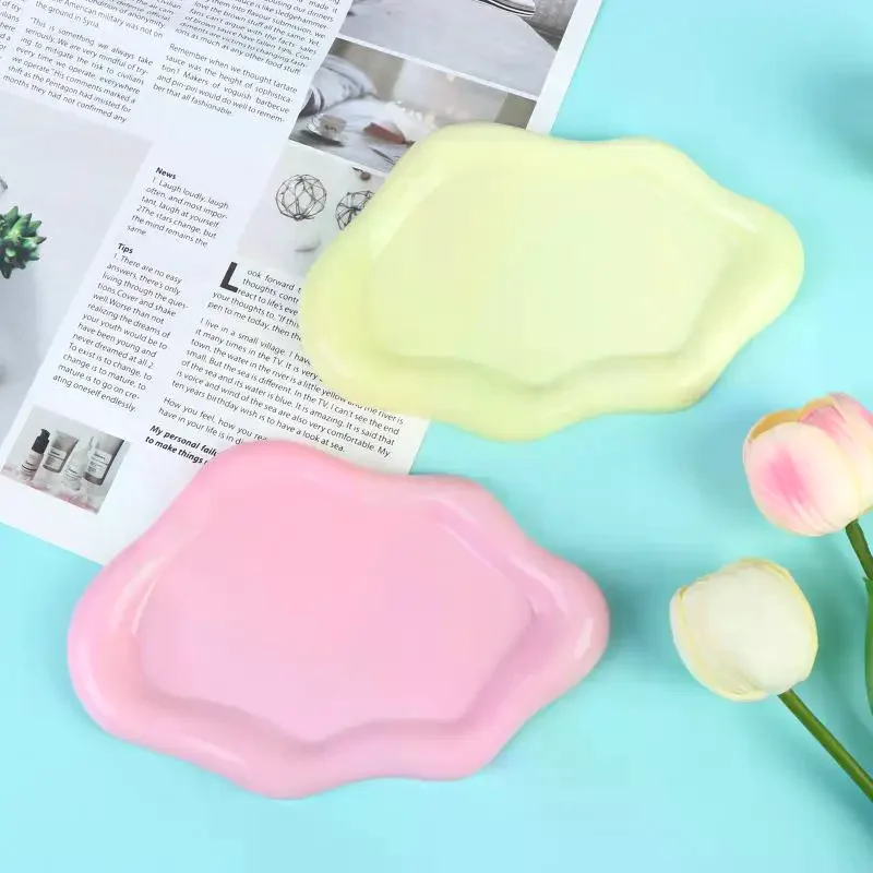 Cloud-Shaped Plastic Jewelry Tray Decorative Plate For Rings Earrings Bracelets Necklaces Tray For Women Bedroom Decor