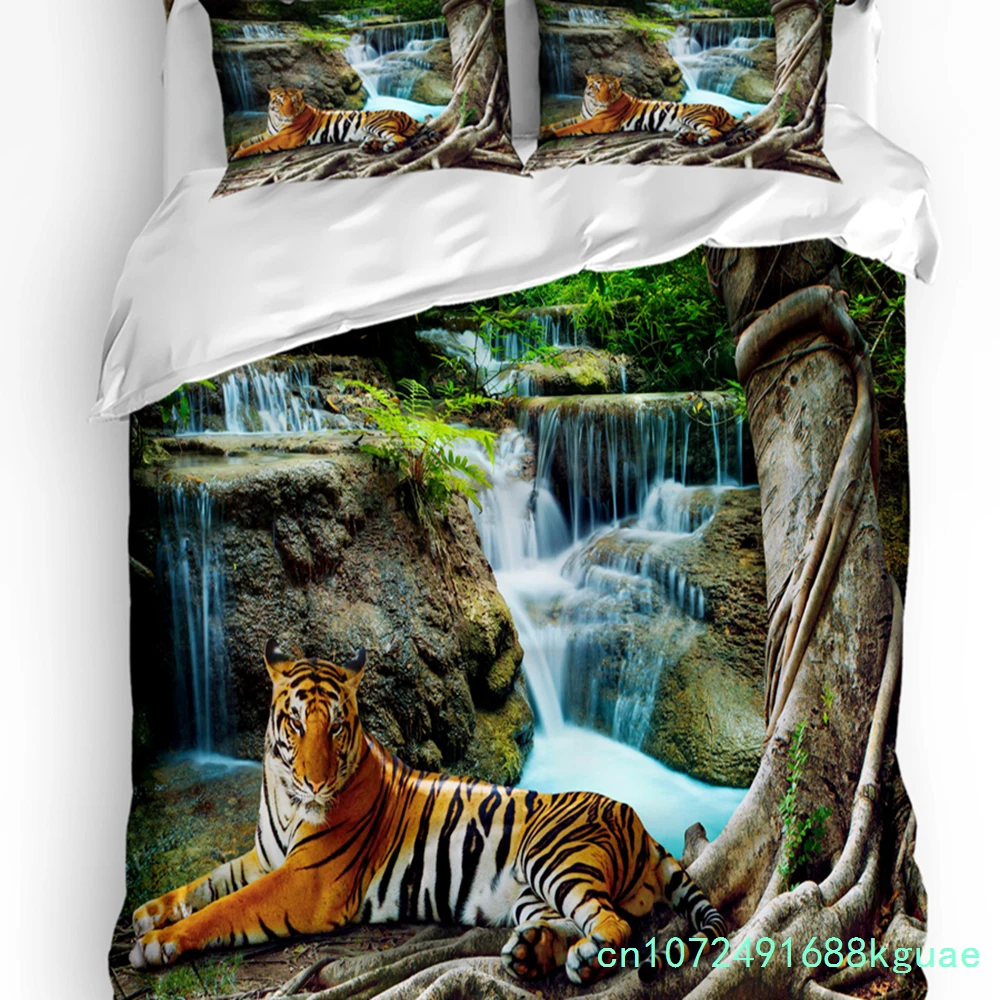 Green Forest Sun Natural Landscape 3pcs Bedding Set For Bedroom Double Bed Home Textile Duvet Cover Quilt Cover Pillowcase 5