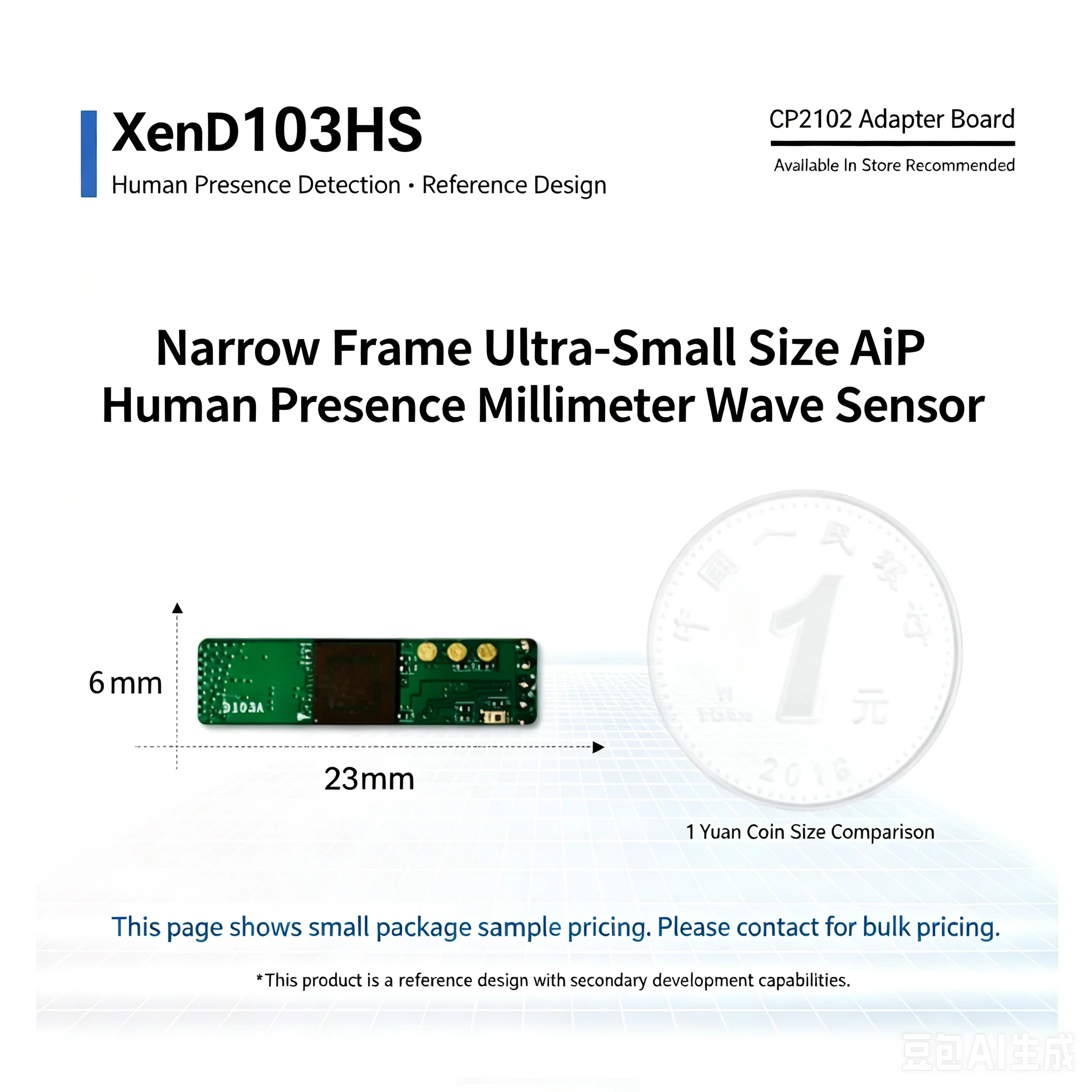 1pcs XenD103HS XiDian ultra-narrow edge tiny AiP human presence 24G millimeter-wave radar sensor