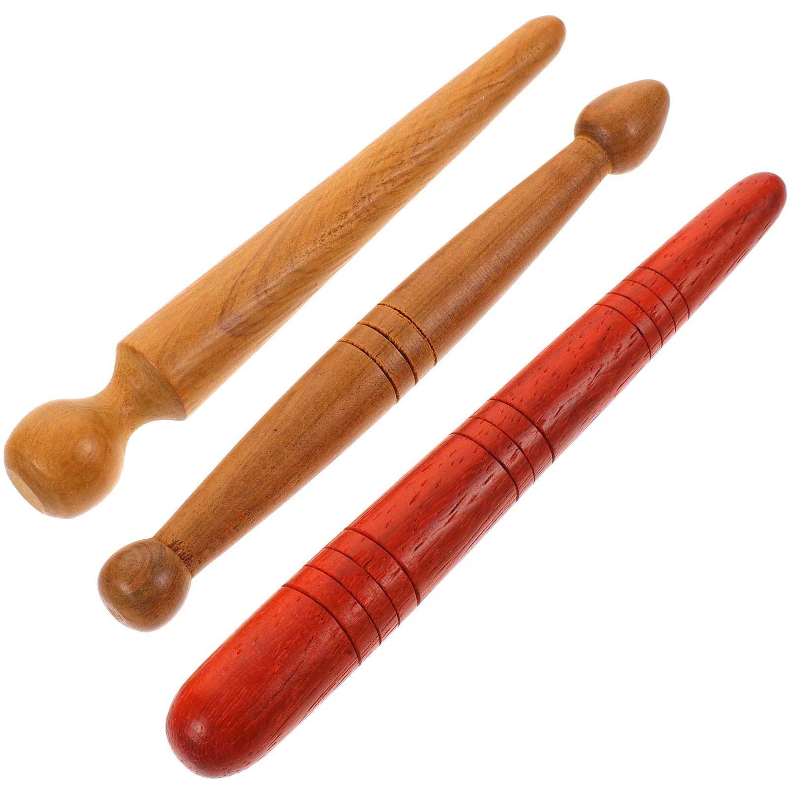 

3 Pcs Massage Stick Wooden Acupuncture Man Foot Massager Muscle Roller Supplies