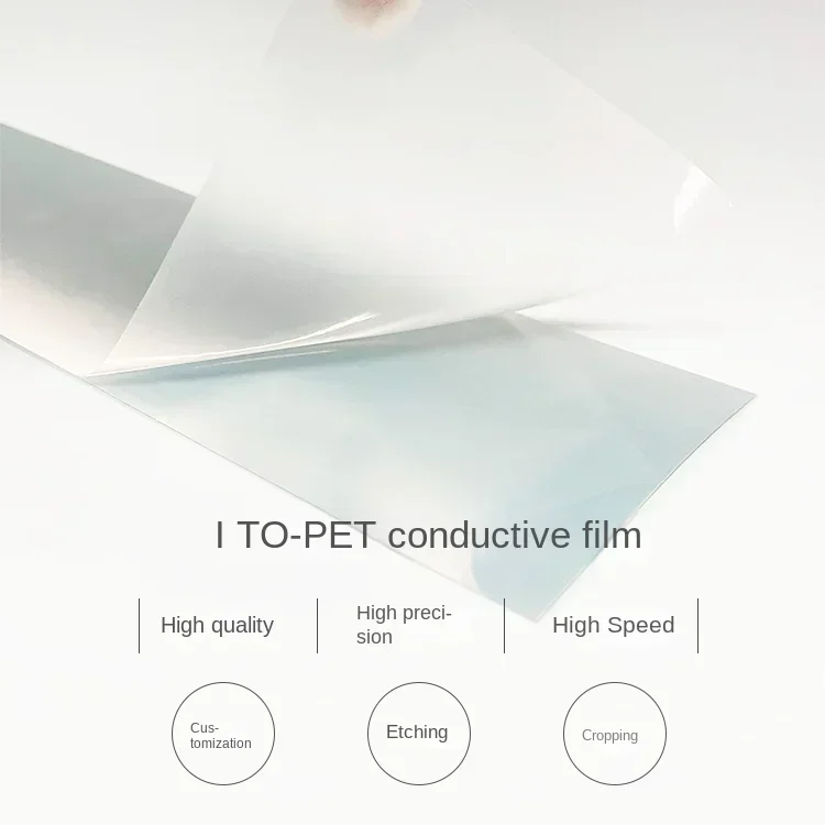 Flexible ITO-PET conductive film (300 * 100 * 0.125mm/0.175mm, customizable for scientific research)