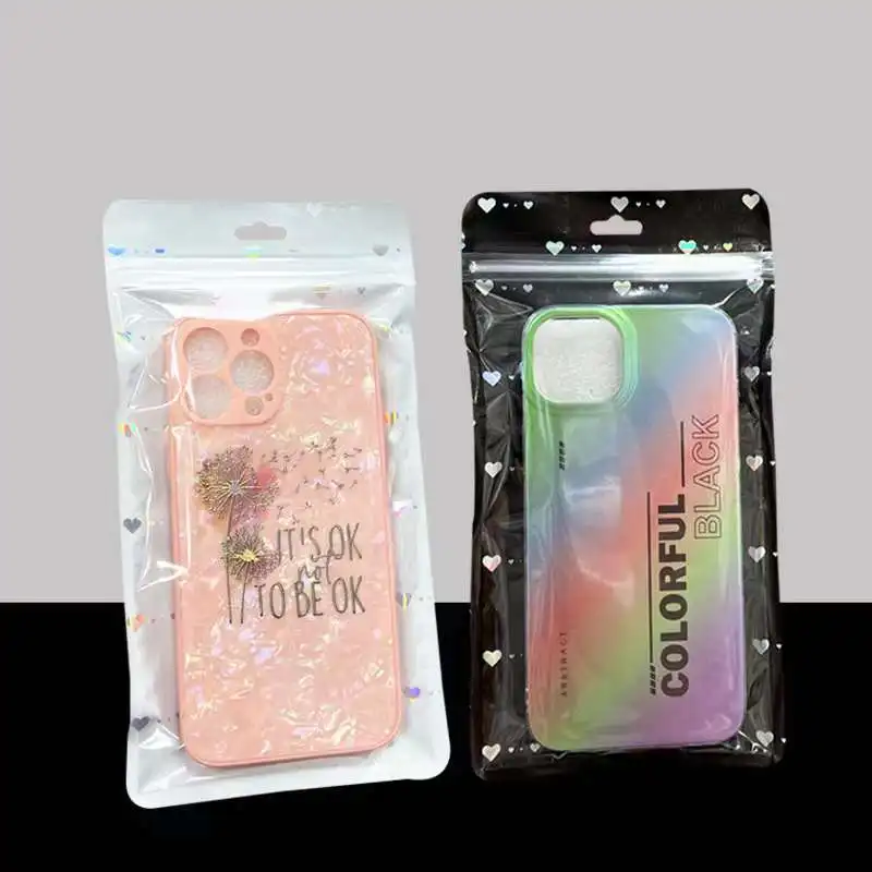 200pcs/lot New Laser Plastic Ziplock Bag Mobile Phone Case Packaging Bags Available in a variety of sizes