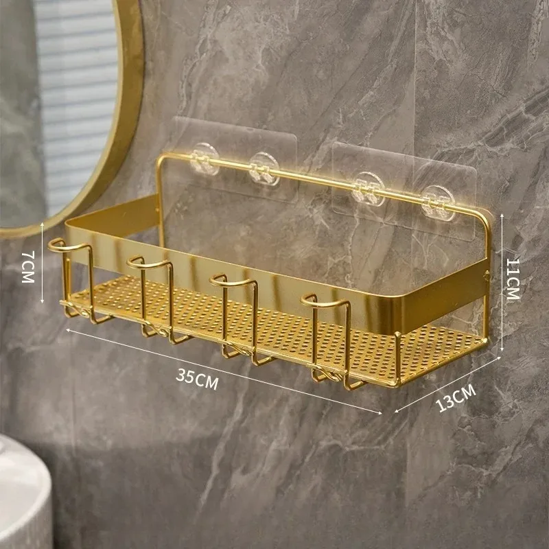 Gold toothbrush storage rack, bathroom wall mounted toothbrush mouth cup storage rack, bathroom accessories bathroom shelves