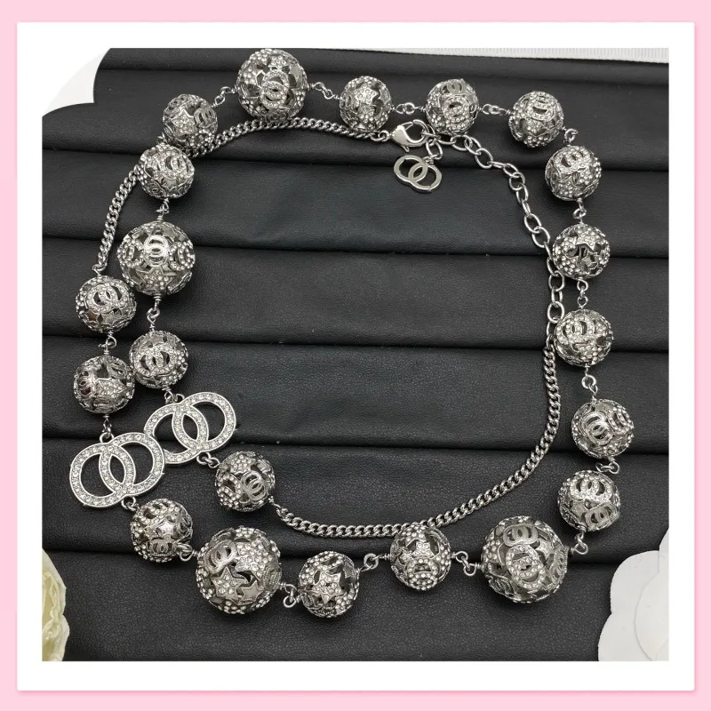 

Новое двойное полое ожерелье: элитное, стильное, популярное, легкое, роскошное, классическое, цепочка для свитера, бутик-качество