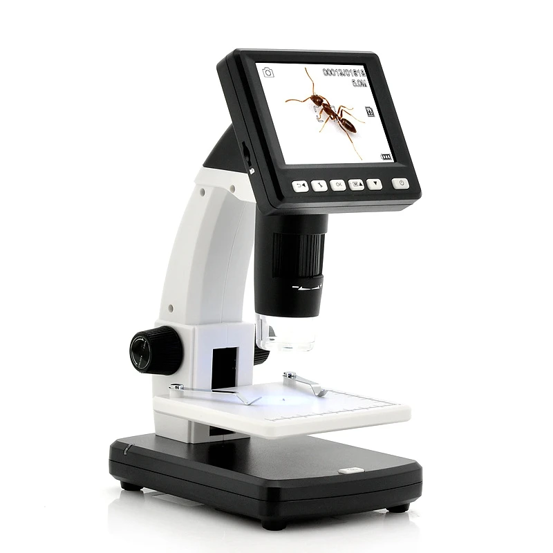3.5 Inch TFT LCD 10X-300X Digital Microscope - 5M Image Sensor Portable Stand Alone Magnifier for Soldering Phone Repair​