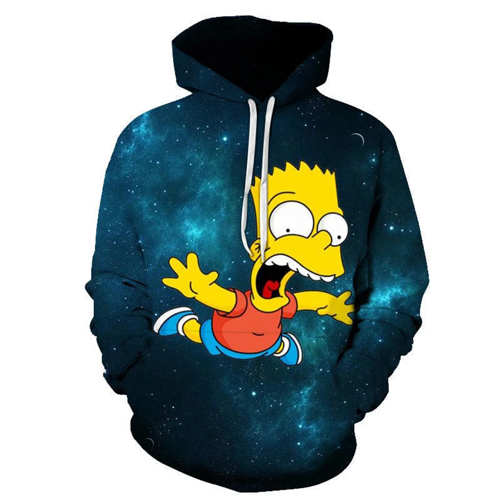 MINISO Simpsons Hoodies Cartoon Anime Simpson 3D Print Men Women Fashion Oversized Sweatshirt Hoodie Kids Pullover Tops Clothing